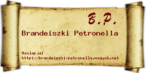 Brandeiszki Petronella névjegykártya